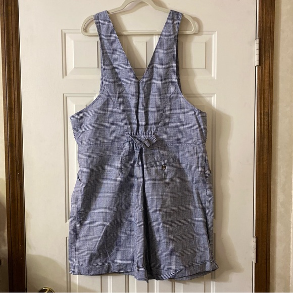 Vintage Catch the Spirit Black Plaid Trouser Short Overalls Shortalls Size 22W - Picture 10 of 12